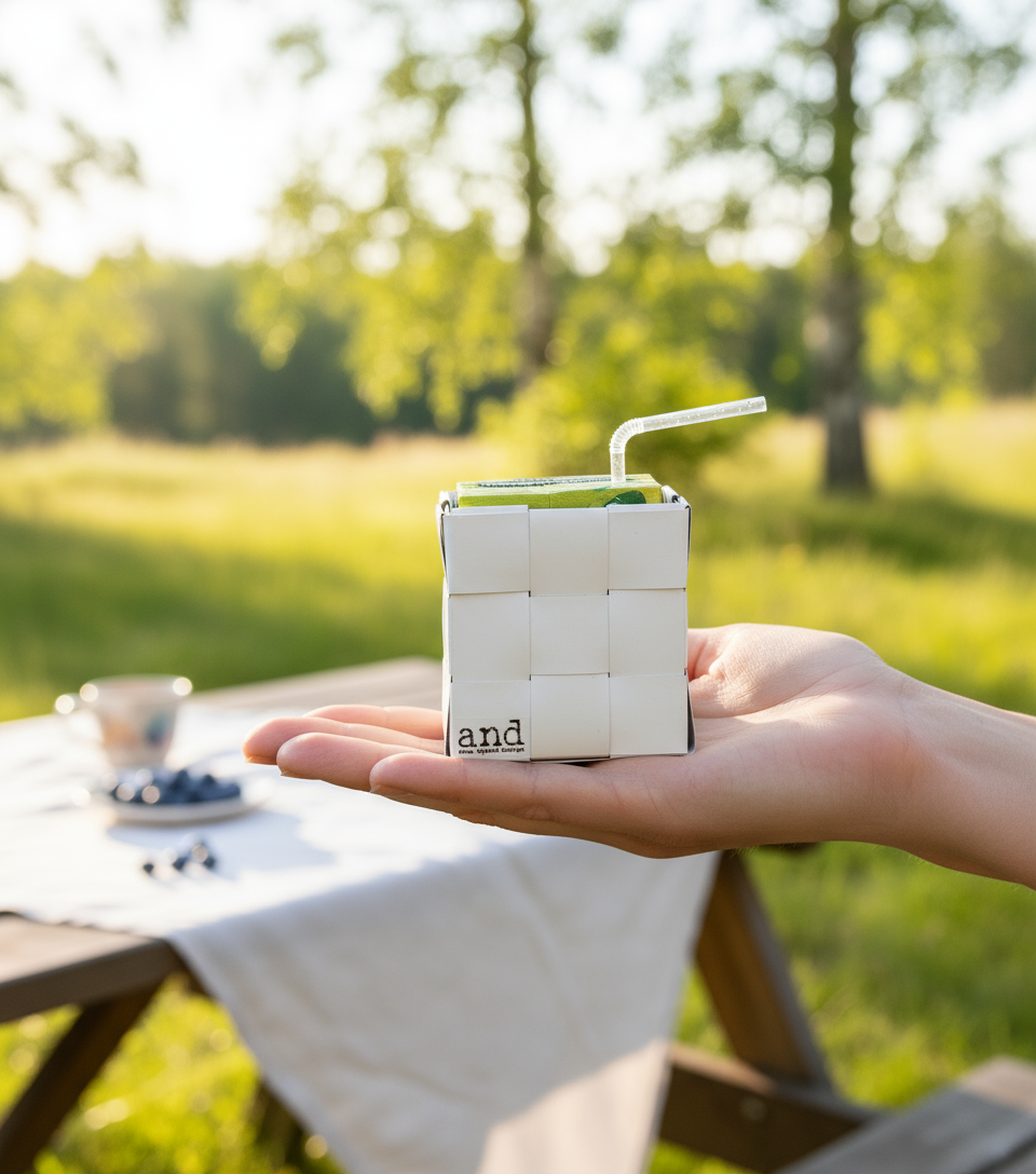 Pillimehu viilennin 8 x 8 x 5 cm kädessä