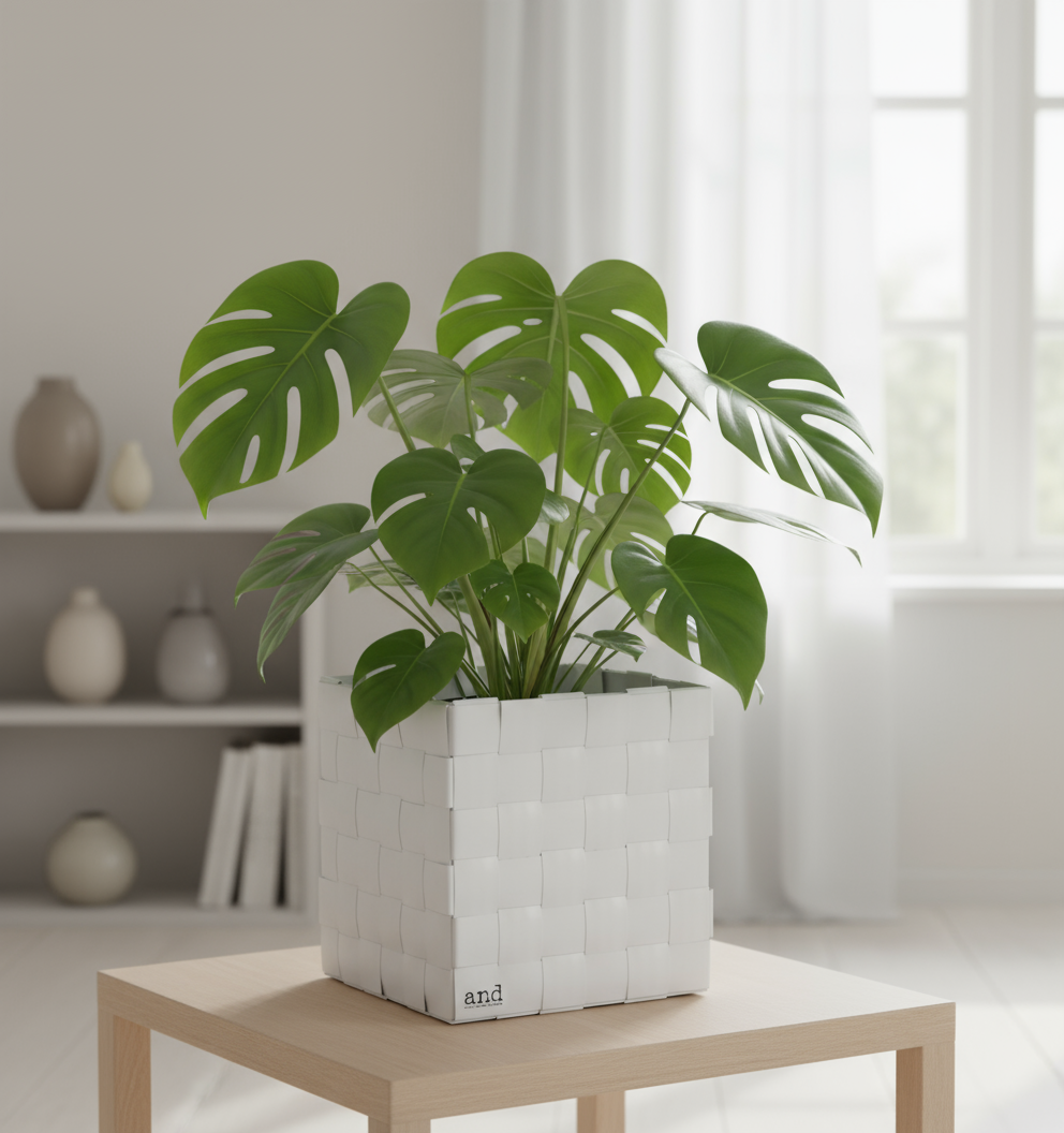 Sälekori 16 x 16 x 16 cm viherkasvilla - ruukku piilotettu