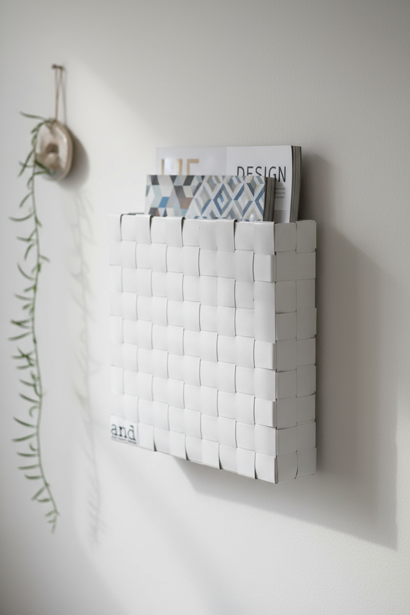 Lehtiteline lähikuva seinällä