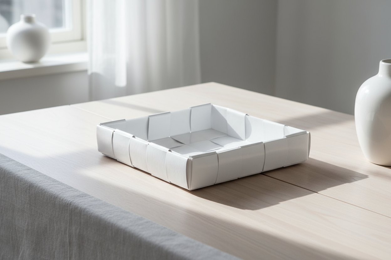 Tyhjä tarjotin 3 x 14 x 14 cm tyylikkäässä ympäristössä